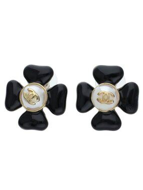 Chanel Flower Motif CC Logo Earrings